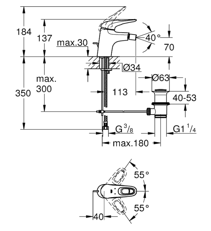 33565LS3 Eurostyle чешма за биде thumb 2