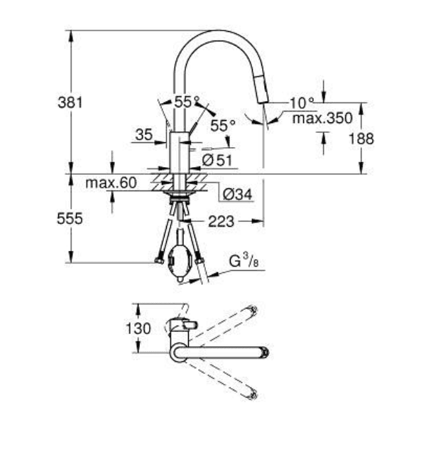 31481001 Eurosmart Cosmopolitan кујнска чешма thumb 2