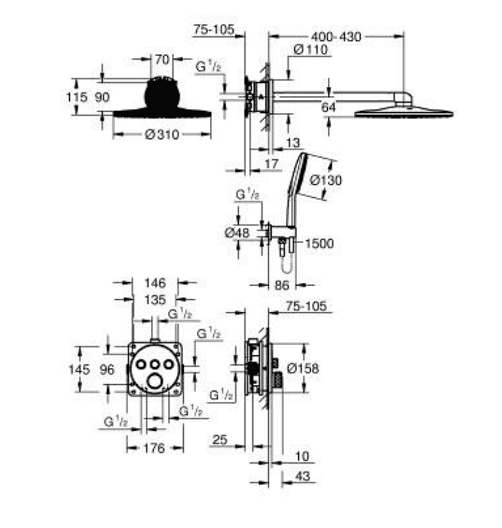 34863KF0 Grohtherm SmartControl вграден туш систем thumb 2