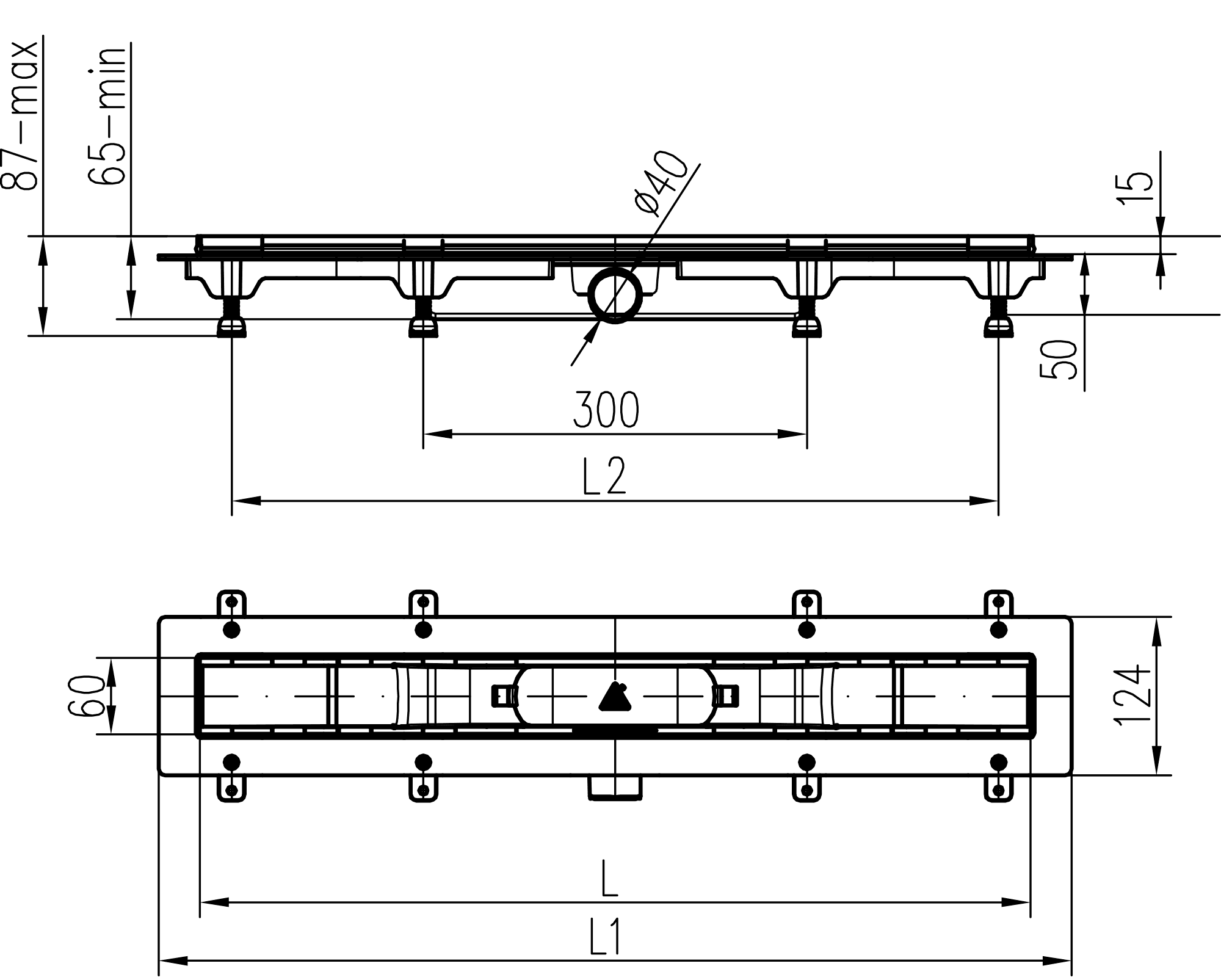 674746 Линиски туш сифон 450mm со метална рамка thumb 2