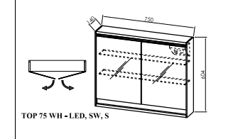 Огледало TOP 75,110,150 - LED, SW, S - 75cm thumb 4